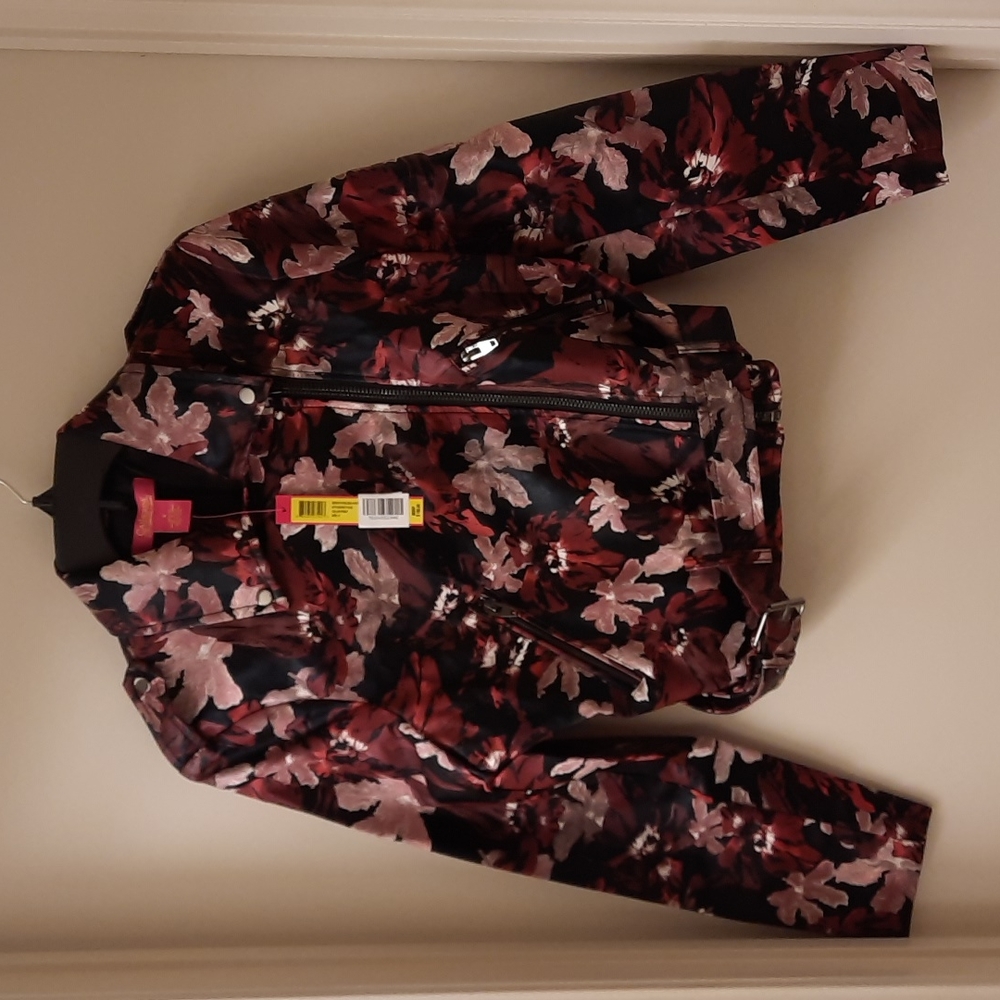 NWT, Catherine Malandrino Floral Motorcycle Jacket